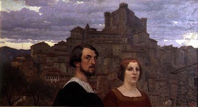 Auto-retrato com a Esposa do Artista perante Anticoli Corrado de Edward Okun