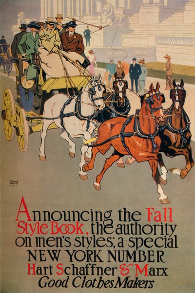 Capa de revista de moda masculina para The Fall Style Book, 1911 de Edward Penfield