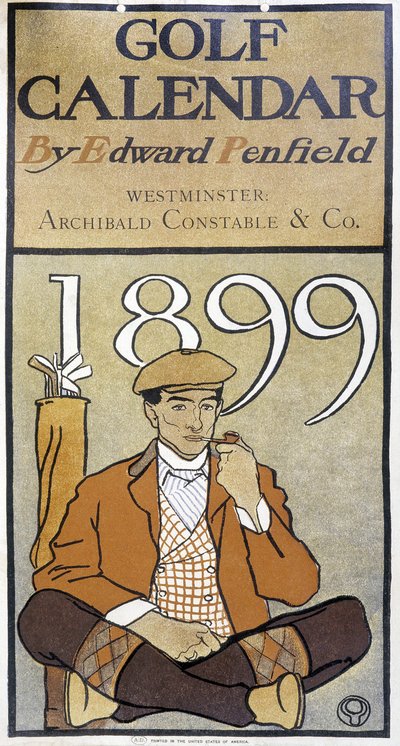 Calendário: "Calendário de Golfe", de Edward Penfield. de Edward Penfield