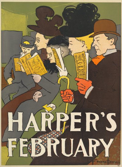 Harpers New Monthly Magazine, Fevereiro 1896 (cor litho) de Edward Penfield