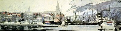 A Holanda e as suas naves. Watercolour por Edward Penfield de Edward Penfield