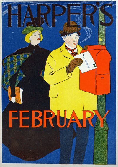 Homem com a sua carta de São Valentim de Edward Penfield