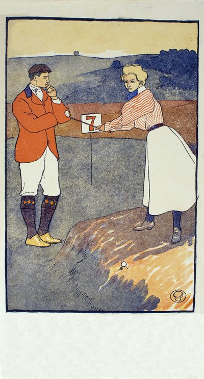 Setembro, detalhe do calendário de golfe de 1931, pub. 1931 de Edward Penfield
