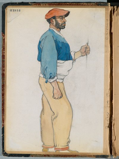 Esboço de um homem espanhol, 1906 (wc e grafite sobre papel) de Edward Penfield