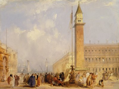 A Piazzetta, Veneza (óleo a bordo) de Edward Pritchett