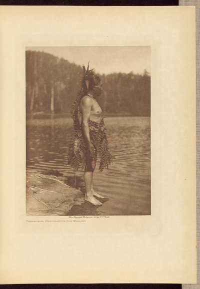Preparação cerimonial para a caça à baleia de Edward S. Curtis