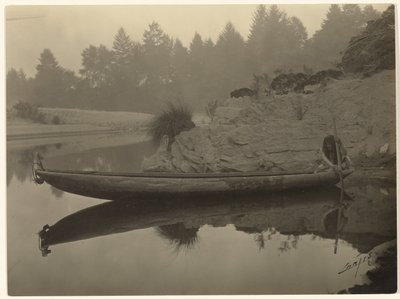Pesca de canoa - Hupa de Edward S. Curtis