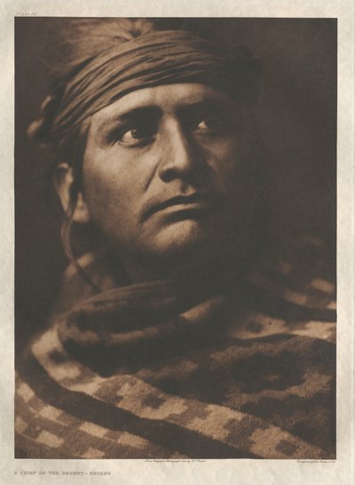 Portfolio I, Placa 26: Um chefe do deserto - Navaho de Edward S. Curtis