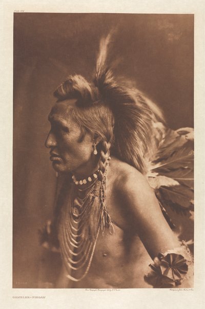Portfólio VI, Placa 194: Jogador - Piegan de Edward S. Curtis
