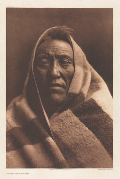 Portfólio VI, Placa 202: Middle Bezerro - Piegan de Edward S. Curtis