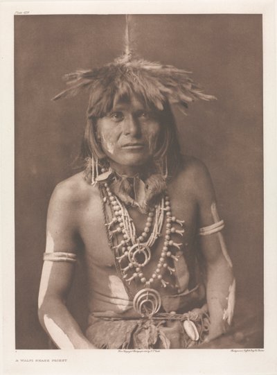 Portfólio XII, Placa 429: Um Sacerdote Serpente Walpi de Edward S. Curtis