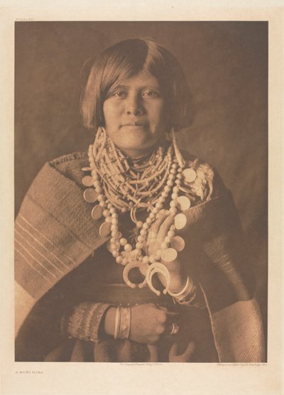 Portfolio XVII, Chapa 613: Uma rapariga Zuñi de Edward S. Curtis