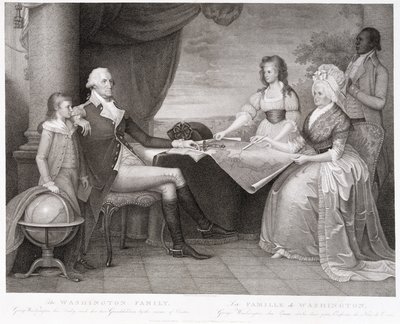 A família de Washington, 1798 (gravura e gravura de stipple) de Edward Savage