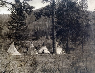 Índio da América: acampamento dos índios spokan de Edward Sheriff Curtis