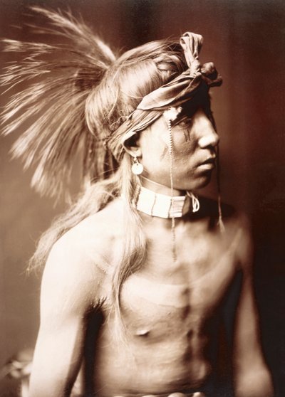 Shows As He Goes de Edward S. Curtis, c.1904 (impressão em prata tonificada) de Edward Sheriff Curtis