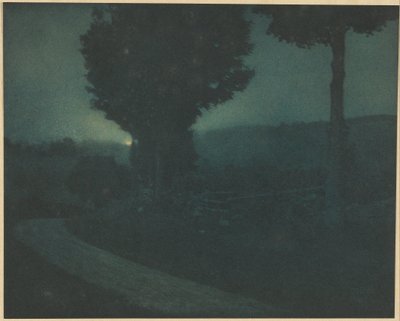 Estrada para o vale - nascer da lua de Edward Steichen