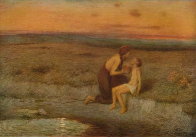 Hagar e Ismael, século c19 de William Edward Stott