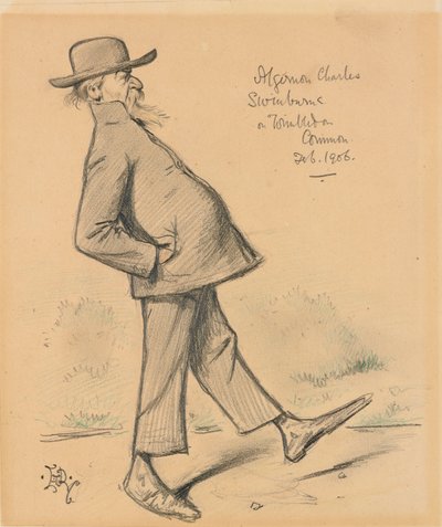 Algernon Charles Swinburne em Wimbledon Common, 1906 de Edward Tennyson Reed