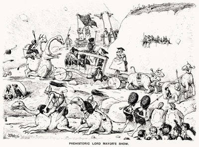 Prehistoric Lord Mayors Show, 1894 (caneta e tinta) de Edward Tennyson Reed