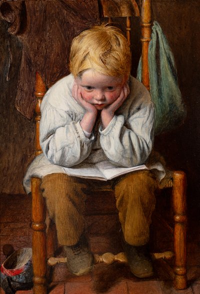 Aprender de cor (óleo sobre tábua) de Edward Thompson Davis
