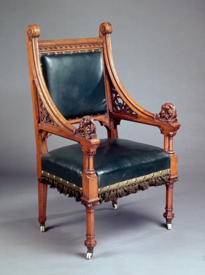 Cadeira, provavelmente feita por Crace (madeira de carvalho) de Edward Welby Pugin
