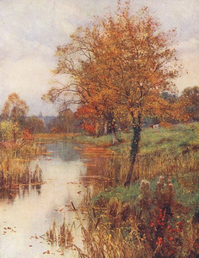 As folhas mortas caem suave e tristemente no ar calmo e doce (litografia a cores) de Edward Wilkins Waite