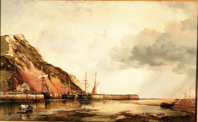 Axmouth Harbour, Devon-Low Water de Edward William Cooke
