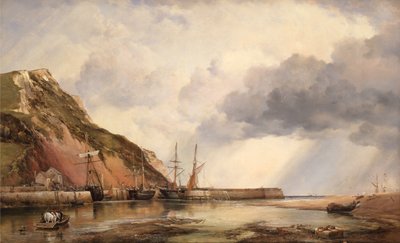Axmouth Harbour, Devon, águas baixas de Edward William Cooke
