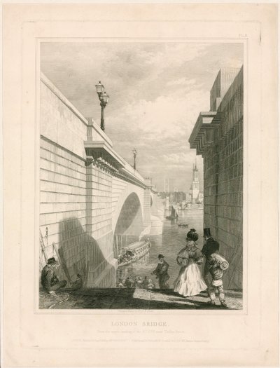 New London Bridge do patamar superior dos degraus perto de Tooley Street de Edward William Cooke