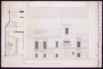 Design para House und Studio para JAM Whistler Esq, Chelsea, c.1877-78 (ver também 176477) de Edward William Godwin