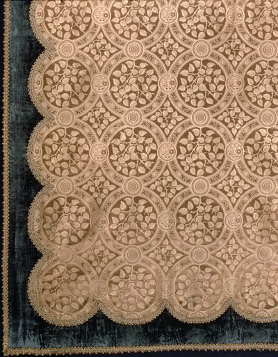 Syringa grande, feito por Warner & Ramin, projetado em 1875 (damasco de seda) de Edward William Godwin