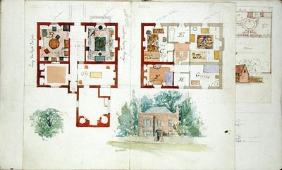 Design proposto para uma casa (aquarela e lápis sobre papel) de Edward William Godwin