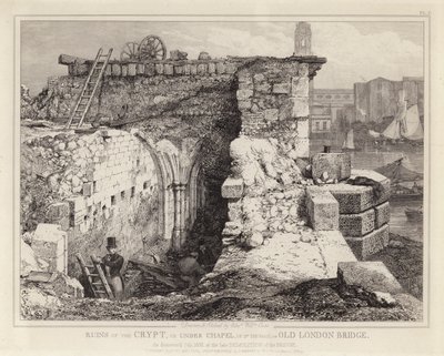Ruínas da capela de St Thomas na velha ponte de Londres de Edward William Godwin