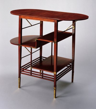 Mesa lateral, c.1872 (nogueira e latão) de Edward William Godwin