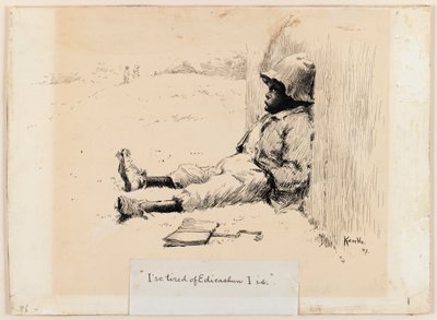 Ise Cansado de Edicashun I Is, 1897 (caneta e tinta no cartão) de Edward Windsor Kemble