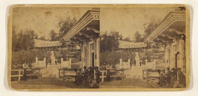 A Casa da Montanha Cresson. Situada num dos picos mais altos dos Alleghenies...[Pennsylvania Central R.R.] de Edward and Henry T. Anthony and Co.
