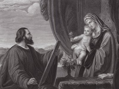 São Lucas e a Virgem (gravura) de Edward von Steinle