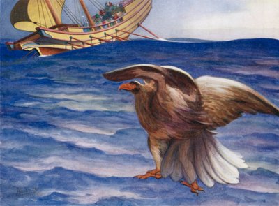 Ele chorou águia! e tornou-se e águia, e voou para o navio de Edwin Arthur Norbury