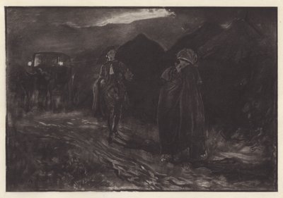 Ilustração de Oliver Goldsmith (litho) para She Stoops to Conquer de Edwin Austin (after) Abbey