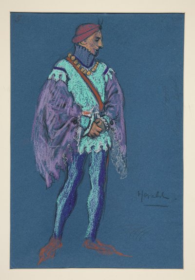 A Herald, esboço de figurino para Henry Irving de Edwin Austin Abbey