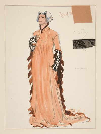 Uma Senhora, esboço de fantasia para Henry Irving de Edwin Austin Abbey