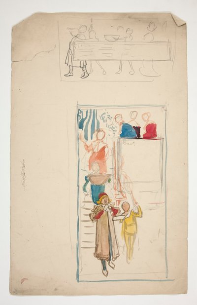 Uma procissão - ilustração não identificada para uma peça de teatro(?) de Edwin Austin Abbey