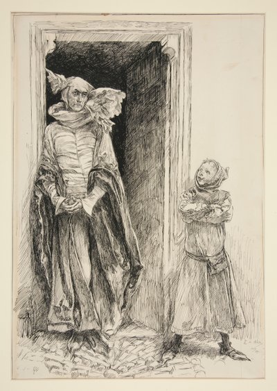 Armado e Traça, do Acto III, Cena i, Amor de Edwin Austin Abbey