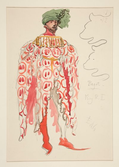 Bagot, esboço de figurino para Henry Irving de Edwin Austin Abbey