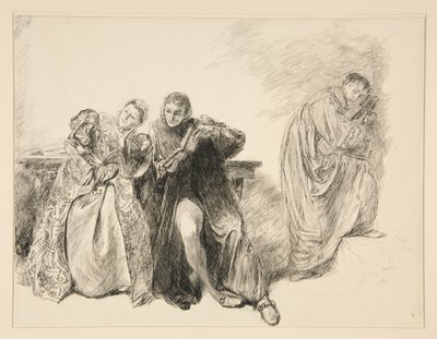 Bianca e Lucêncio, do Ato III, Cena I, A Megera Domada de Edwin Austin Abbey