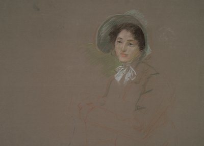 Esboço do busto de uma mulher com uma touca de Edwin Austin Abbey
