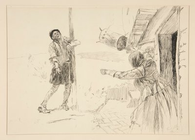 Christopher Sly, ilustração para Introdução, Cena ii, Domesticação do Musaranho de Edwin Austin Abbey