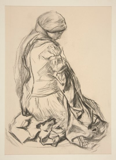 Estudo de cortinas para de Edwin Austin Abbey