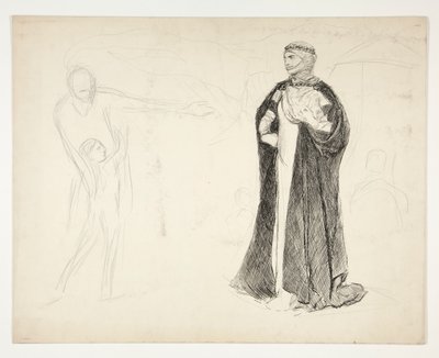 Estudo inicial para o rei João de Edwin Austin Abbey