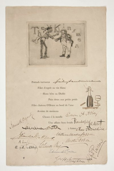 Gravura por E.A. Abbey: The Kinsmen - (ilustração de um verso francês) de Edwin Austin Abbey